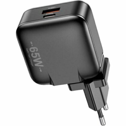 Φορτιστής AWEI PD55-EU 65WUSB + USB-C μαύρο GaN