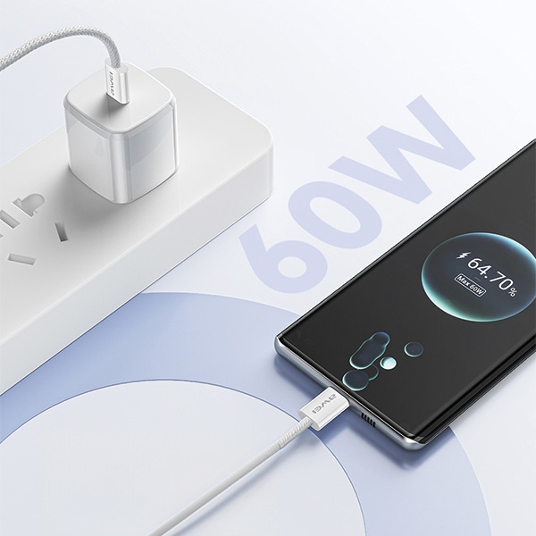Καλώδιο AWEI CL-219T USB-C σε USB-C60W μαύρο για iPhone 15 - Image 2