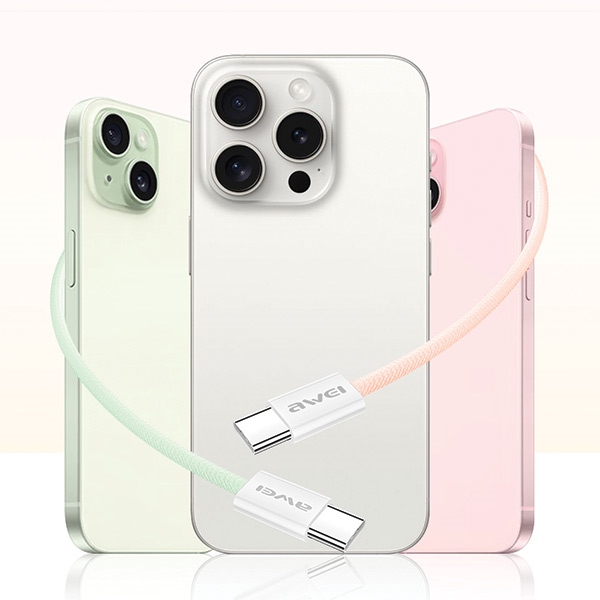 Καλώδιο AWEI CL-219T USB-C σε USB-C60W μαύρο για iPhone 15 - Image 5