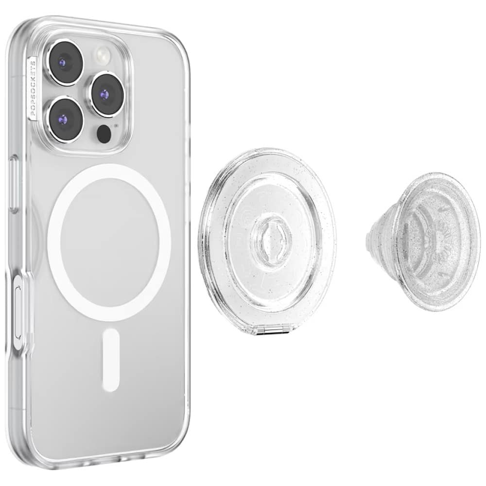 PopSockets Kick-Out Grip Glitter MagSafe, Διαφανής Λαβή και Βάση Τηλεφώνου - Image 7