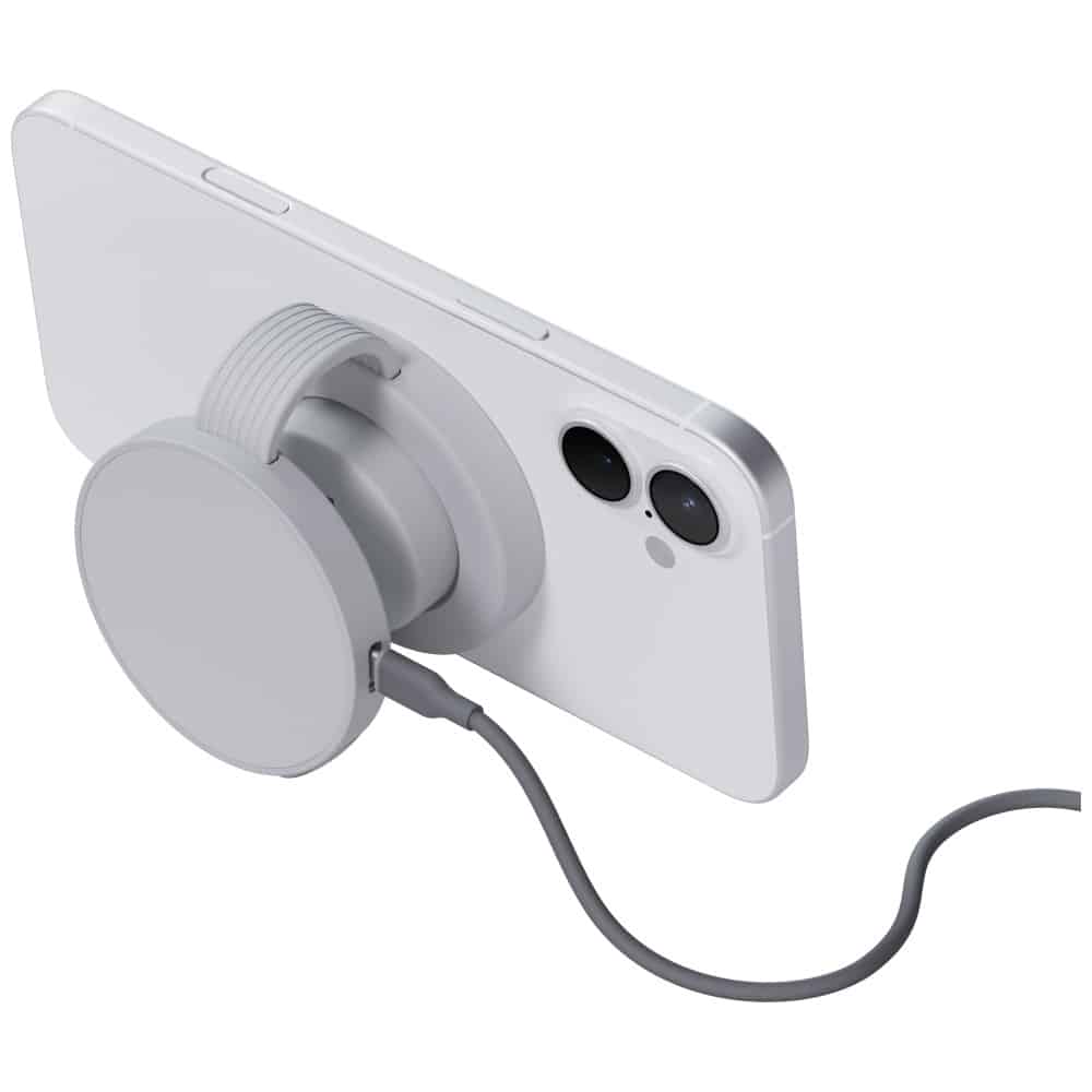 Ασύρματος φορτιστής Bazic GoMag Trio 2 3σε1 15W μαγνητικός για iPhone/Watch/AirPods γκρι - Image 3