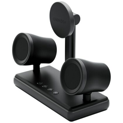 Ασύρματος φορτιστής Energea Magaudio Stand 2in1 Qi2 με στερεοφωνικό ηχείο γραφίτη