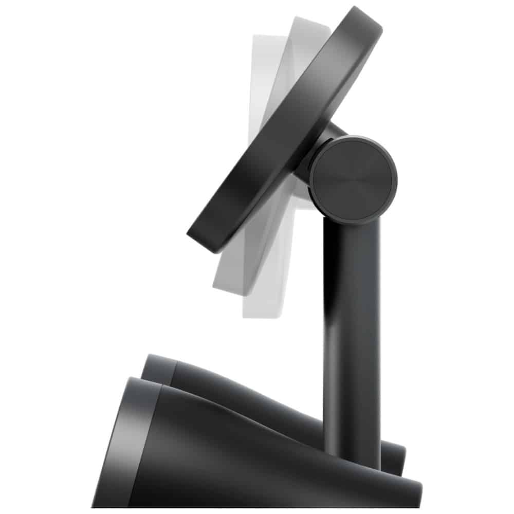 Ασύρματος φορτιστής Energea Magaudio Stand 2in1 Qi2 με στερεοφωνικό ηχείο γραφίτη - Image 2