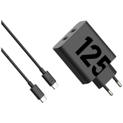 Φορτιστής τοίχου Motorola TurboPower 125W Dual 2x USB-C με καλώδιο USB-C 1m μαύρο