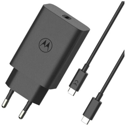 Φορτιστής τοίχου Motorola TurboPower 68W USB-C με καλώδιο USB-C σε USB-C 1m μαύρο