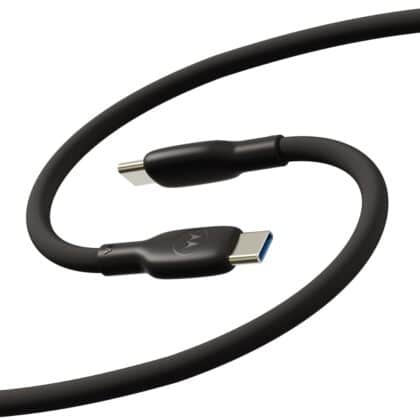 Καλώδιο σιλικόνης USB-C σε USB-C Motorola 2 μ. 5 A μαύρο
