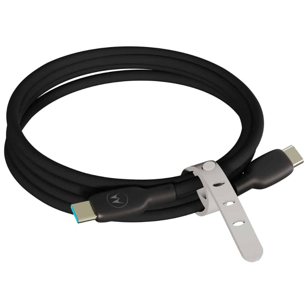 Καλώδιο σιλικόνης USB-C σε USB-C Motorola 2 μ. 5 A μαύρο - Image 2