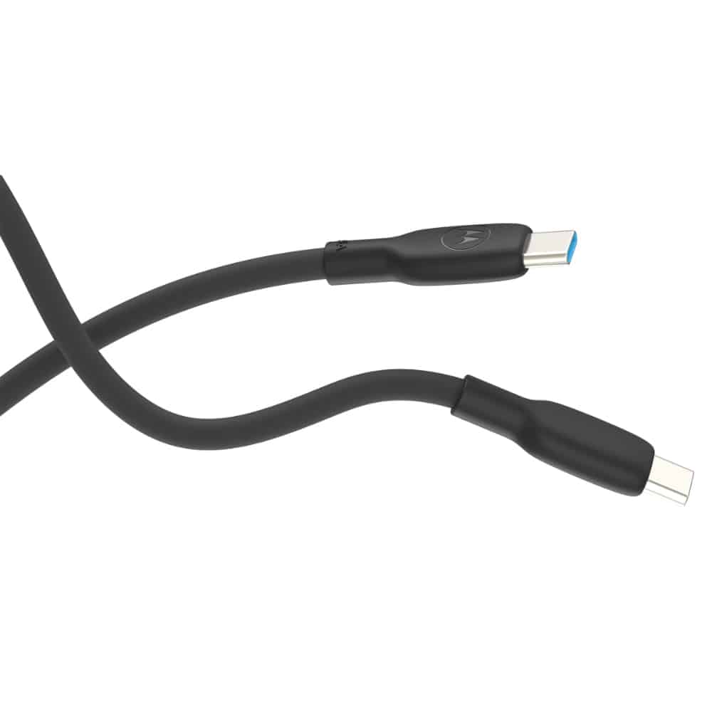 Καλώδιο σιλικόνης USB-C σε USB-C Motorola 2 μ. 5 A μαύρο - Image 3
