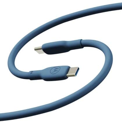 Καλώδιο σιλικόνης USB-C σε USB-C Motorola 2 μ. 5 A μπλε