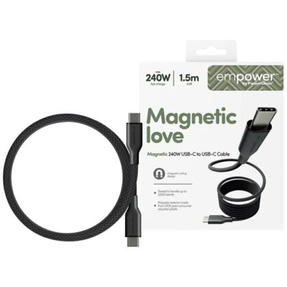 Καλώδιο ενδυνάμωσης από PanzerGlass Magnetic 240W USB-C σε USB-C 1,5m μαύρο