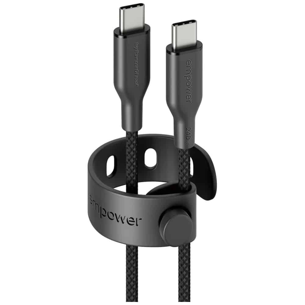 Καλώδιο ενδυνάμωσης από την PanzerGlass Racing 240W USB-C σε USB-C 2m μαύρο - Image 2