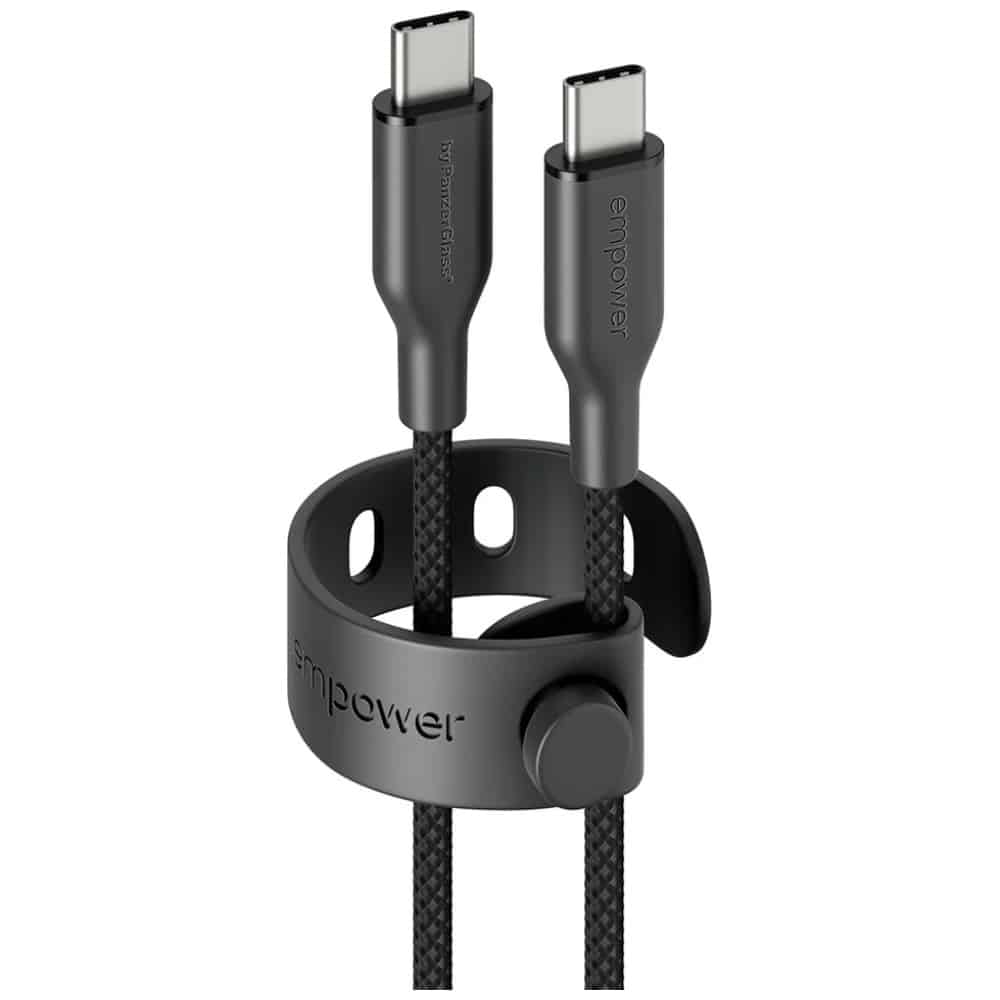 Καλώδιο ενδυνάμωσης από την PanzerGlass Racing 60W USB-C σε USB-C 1,2m μαύρο - Image 2