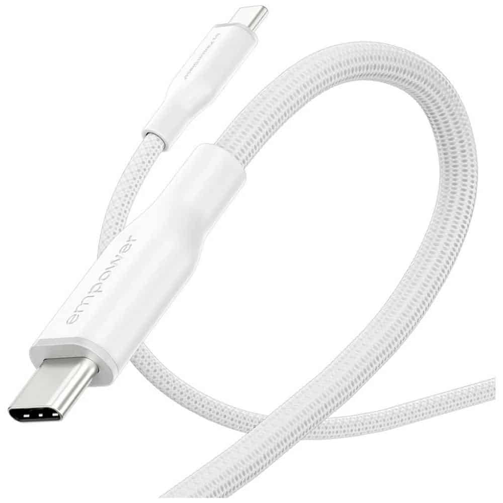 Καλώδιο ενδυνάμωσης από την PanzerGlass Racing 60W USB-C σε USB-C 2m ασημί-λευκό - Image 4