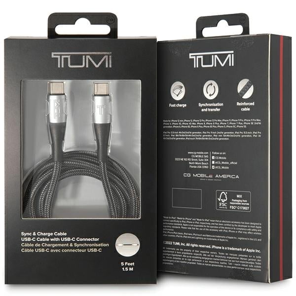 Καλώδιο γρήγορης φόρτισης TUMI TUCCSSUSBC USB-C σε USB-C 1,5m, μαύρο - Image 3