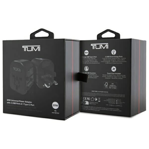 Προσαρμογέας ταξιδιού TUMI TUTA20WMSLK 20W USB-C / 2xUSB-A μαύρος - Image 9
