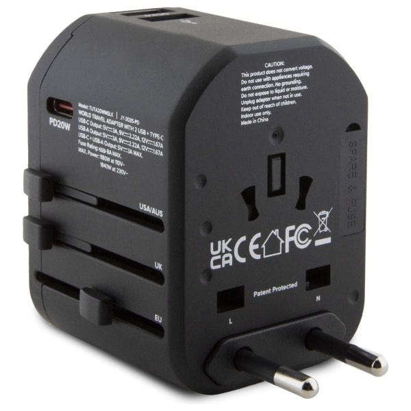 Προσαρμογέας ταξιδιού TUMI TUTA20WMSLK 20W USB-C / 2xUSB-A μαύρος - Image 5