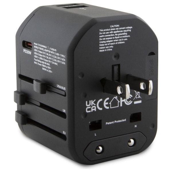 Προσαρμογέας ταξιδιού TUMI TUTA20WMSLK 20W USB-C / 2xUSB-A μαύρος - Image 7