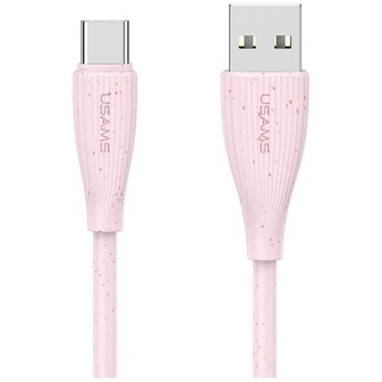 Καλώδιο USAMS Green Series SJ714 18W 3A USB-A σε USB-C 1m ροζ