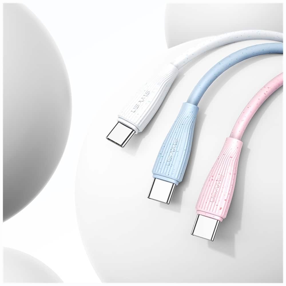 Καλώδιο USAMS Green Series SJ714 18W 3A USB-A σε USB-C 1m ροζ - Image 5