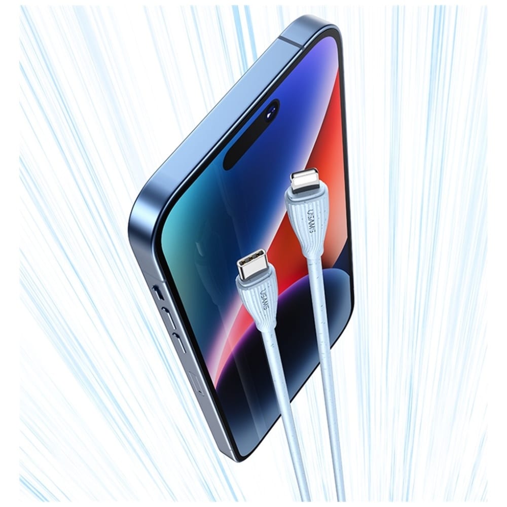 Καλώδιο USAMS Green Series SJ717 30W USB-C σε Lightning 1m μπλε - Image 6