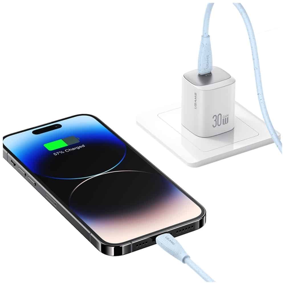 Καλώδιο USAMS Green Series SJ717 30W USB-C σε Lightning 1m μπλε - Image 8