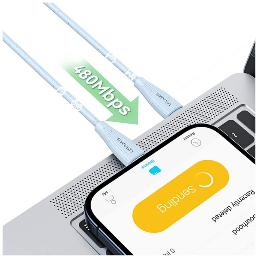 Καλώδιο USAMS Green Series SJ717 30W USB-C σε Lightning 1m μπλε - Image 9