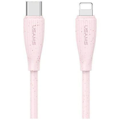 Καλώδιο USAMS Green Series SJ717 30W USB-C σε Lightning 1m ροζ