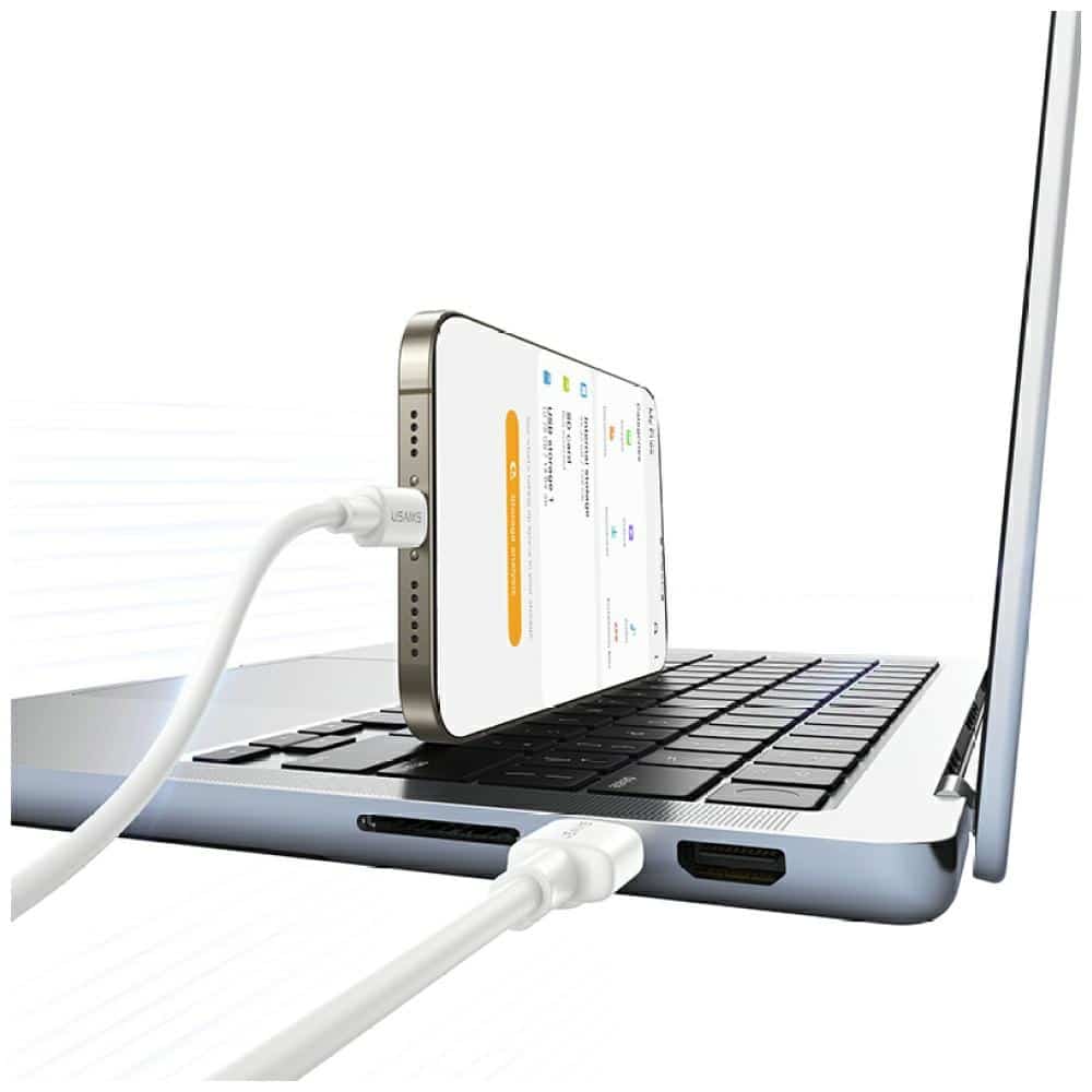 Καλώδιο USAMS U90 3A USB-A σε USB-C λευκό - Image 4