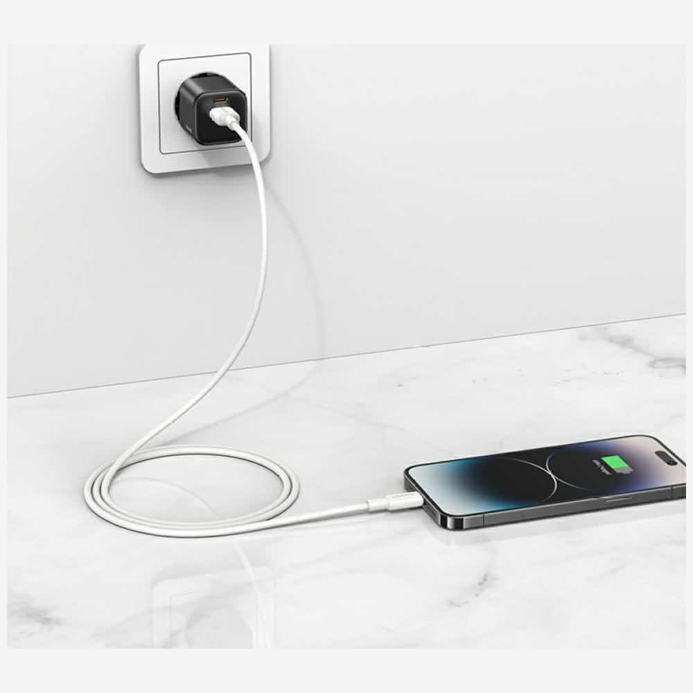 Καλώδιο USAMS U90 2.4A USB-A σε Lightning λευκό - Image 3