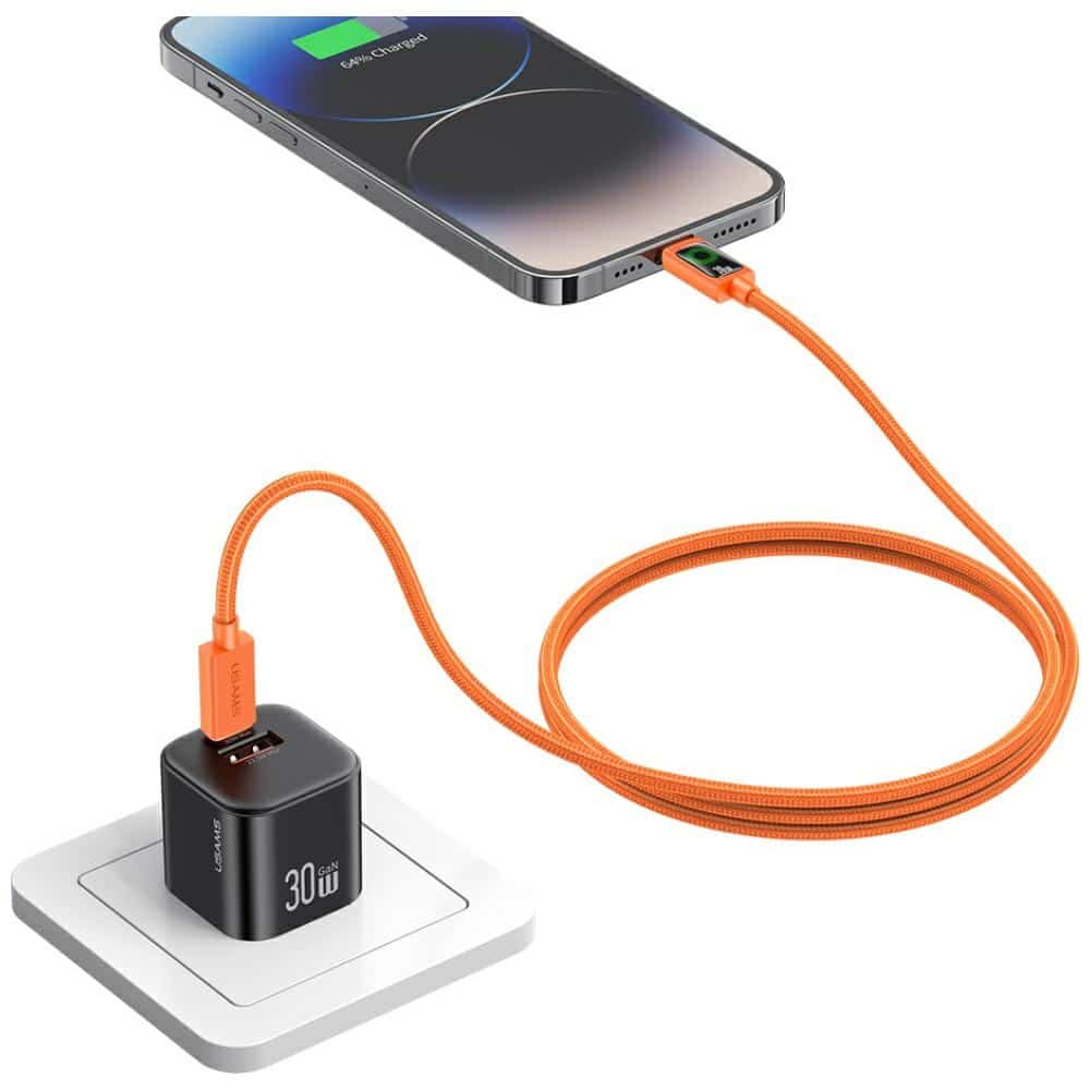 Καλώδιο USAMS SJ774 PD 30W USB-C/Lightning 1,2m πορτοκαλί - Image 9