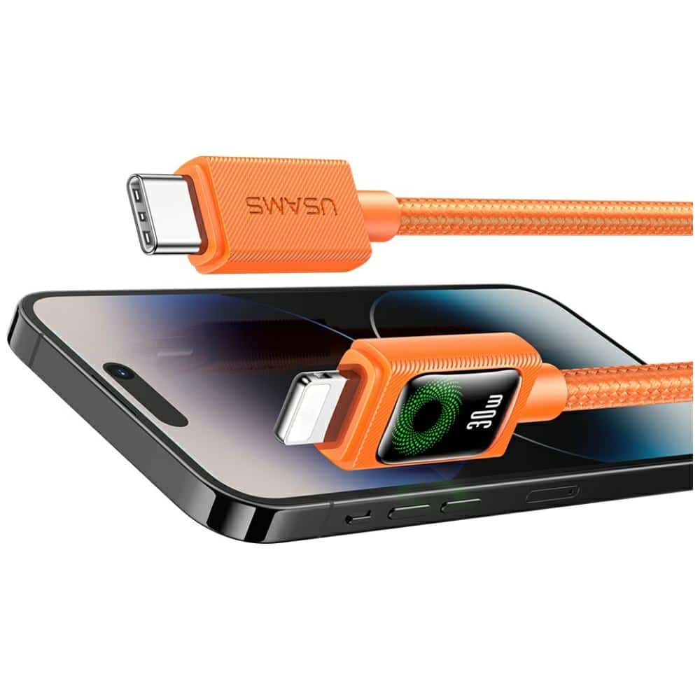 Καλώδιο USAMS SJ774 PD 30W USB-C/Lightning 1,2m πορτοκαλί - Image 3