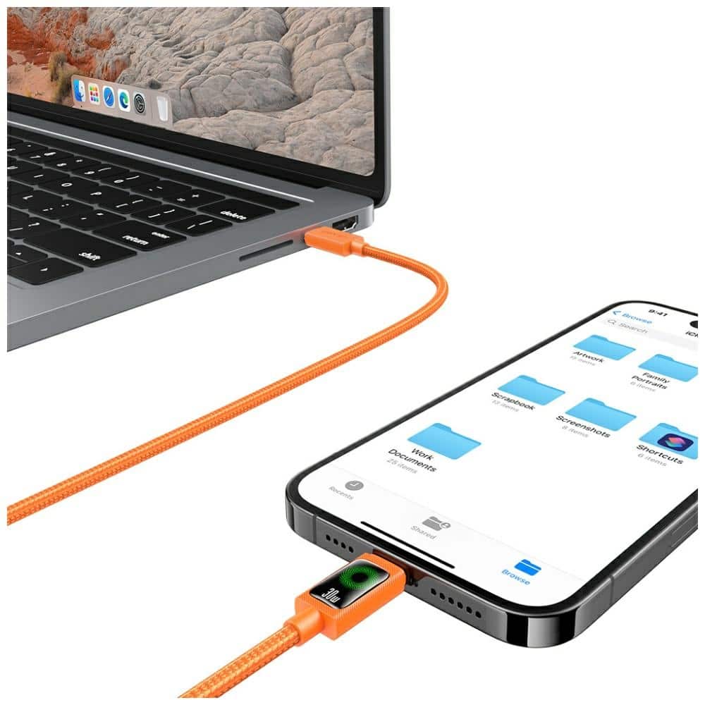 Καλώδιο USAMS SJ774 PD 30W USB-C/Lightning 1,2m πορτοκαλί - Image 6