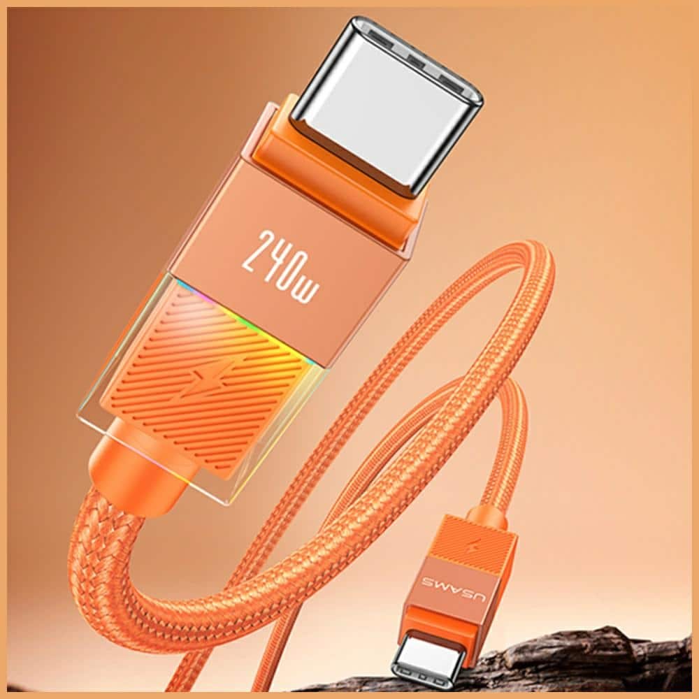 Καλώδιο USAMS SJ777 PD 240W USB-C/USB-C 1,2m αμαυρωμένο - Image 3