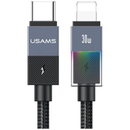 Καλώδιο USAMS SJ776 PD 30W USB-C/Lightning 1,2m αμαύρωμα