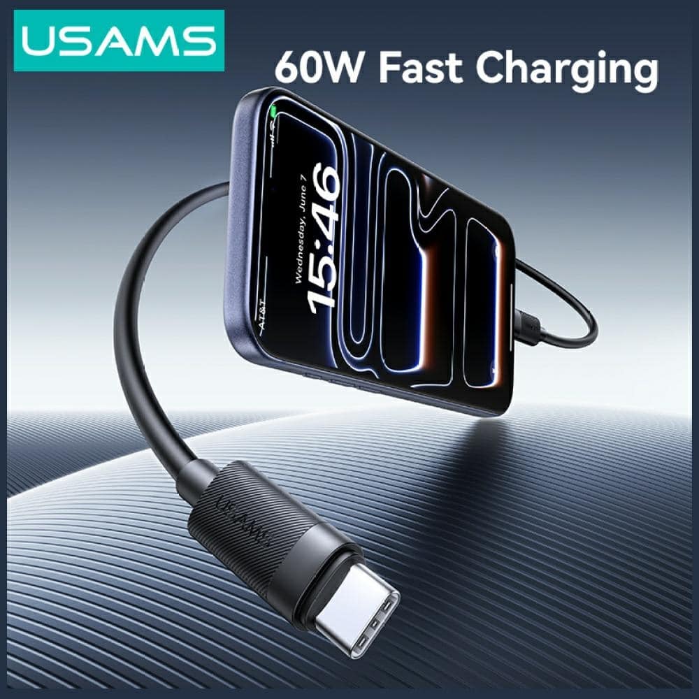 Καλώδιο USAMS U94 60W USB-C σε USB-C 1m μαύρο - Image 2