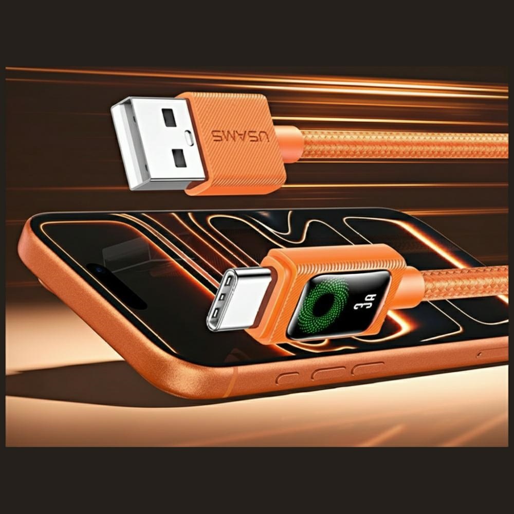 Καλώδιο USAMS U92 18W USB-C σε USB-A 1,2m πορτοκαλί - Image 3