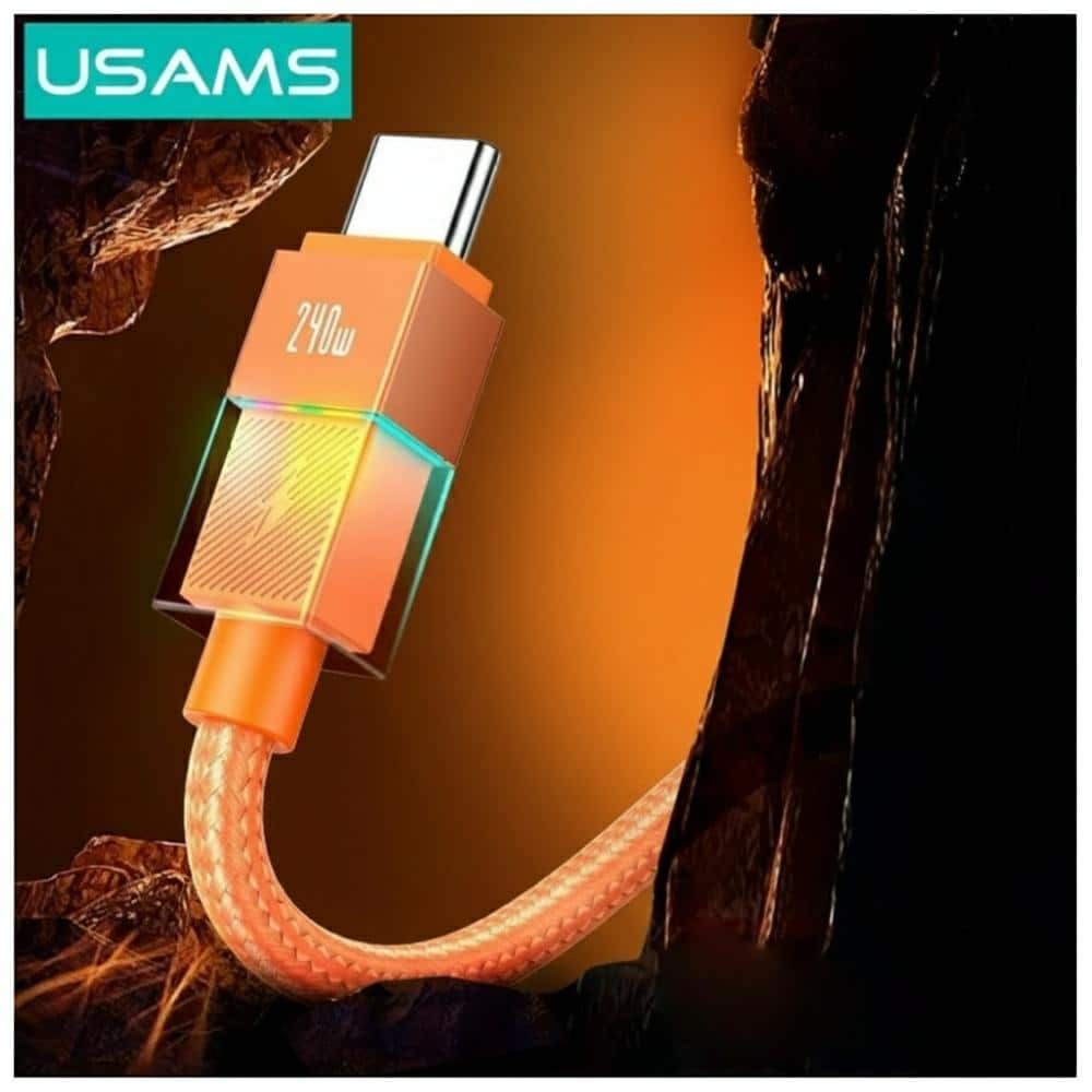 Καλώδιο USAMS U93 240W USB-C σε USB-C 1,2m πορτοκαλί - Image 4