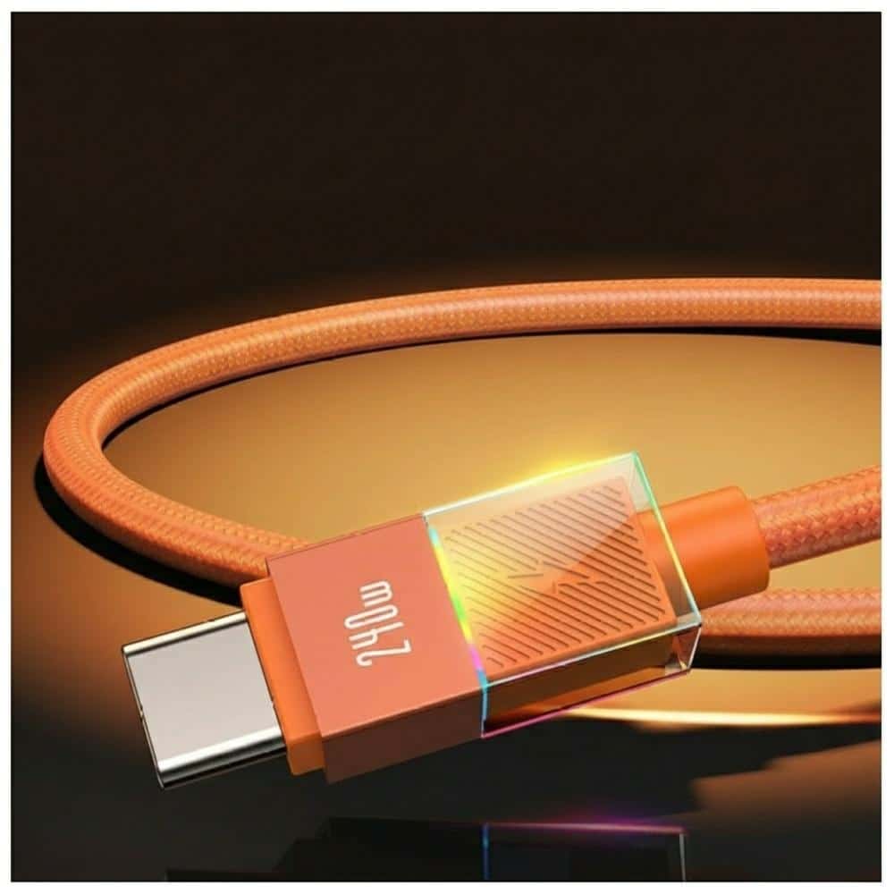 Καλώδιο USAMS U93 240W USB-C σε USB-C 1,2m πορτοκαλί - Image 5