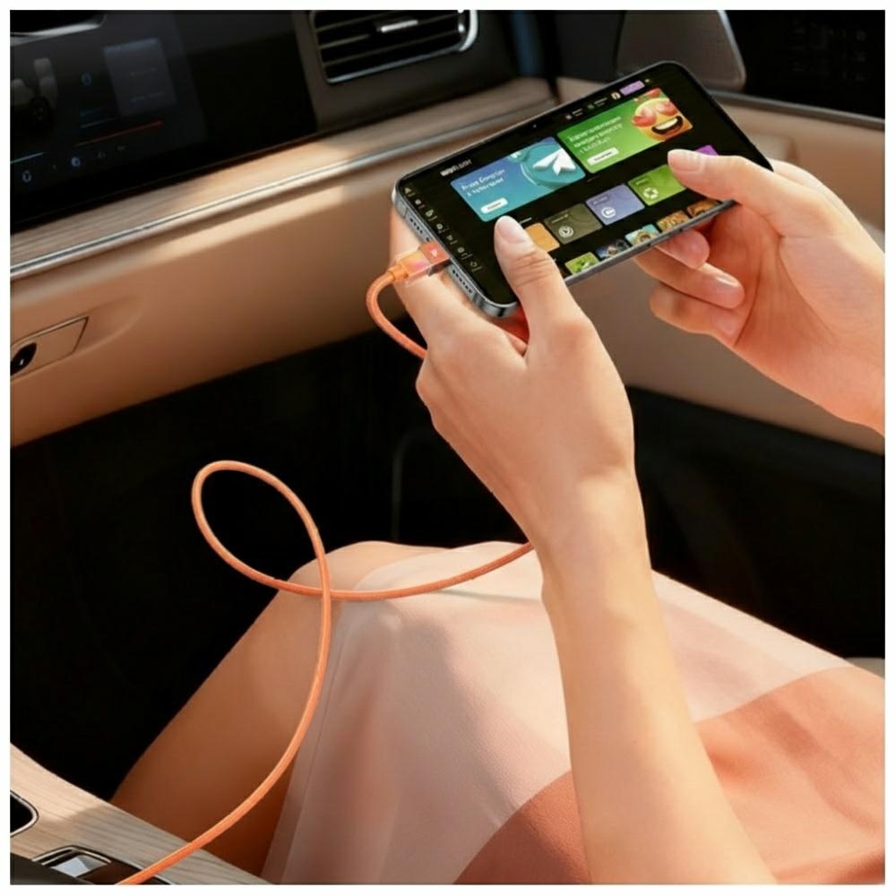 Καλώδιο USAMS U93 30W USB-C σε Lightning 1,2m πορτοκαλί - Image 4