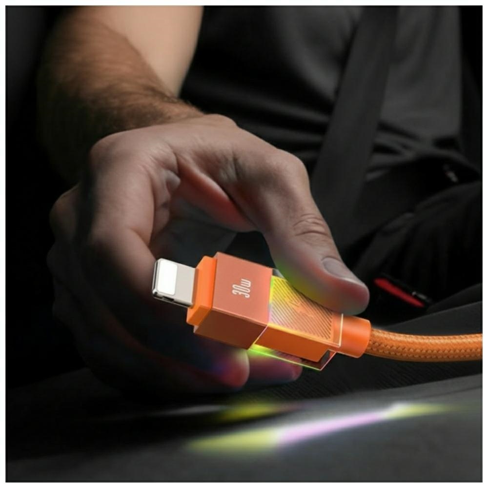 Καλώδιο USAMS U93 30W USB-C σε Lightning 1,2m πορτοκαλί - Image 5