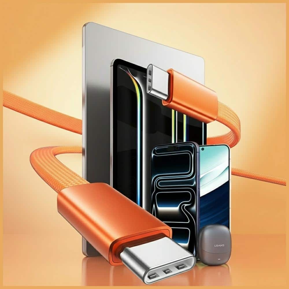Καλώδιο USAMS U96 60W USB-C σε USB-C 1,2m πορτοκαλί - Image 2