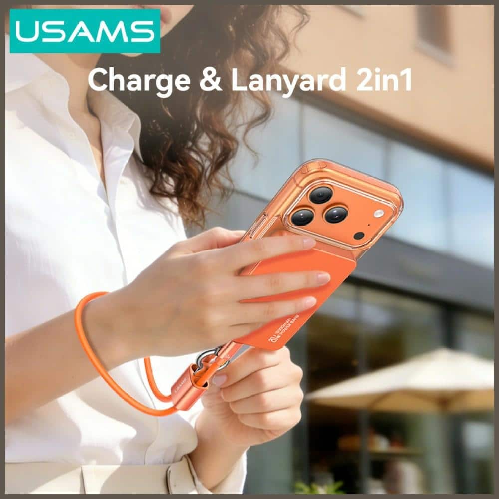 Καλώδιο USAMS U97 60W USB-C σε USB-C λουράκι χειρός 30cm αμαύρωση - Image 5