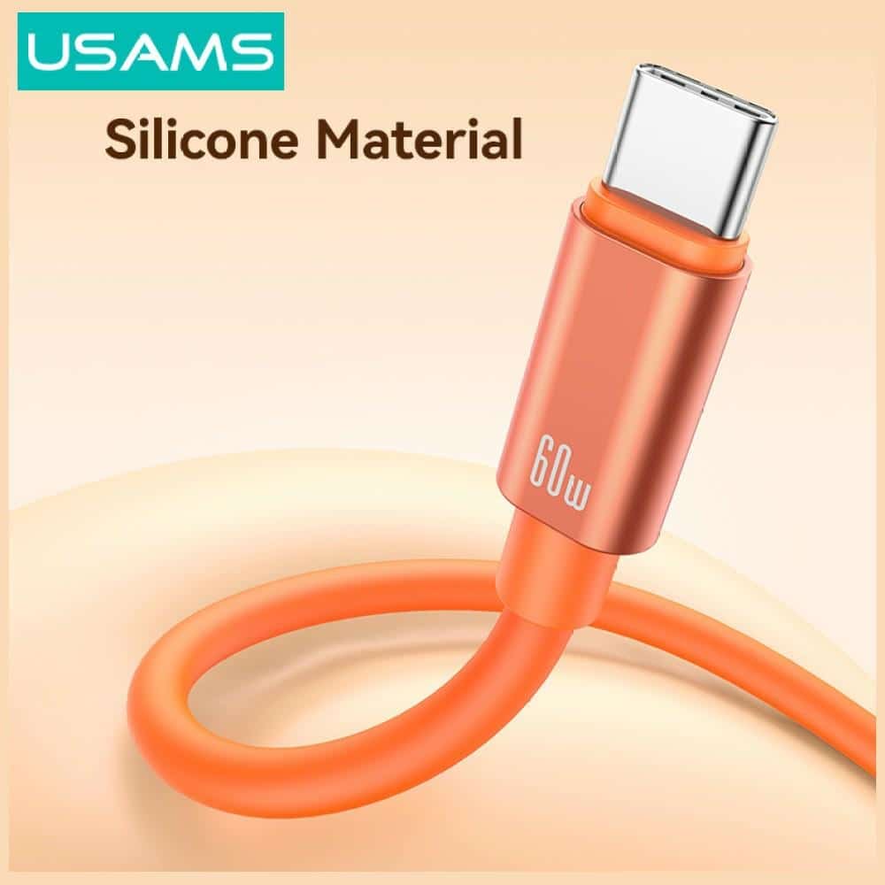 Καλώδιο USAMS U97 60W USB-C σε USB-C λουράκι χειρός 30cm αμαύρωση - Image 4