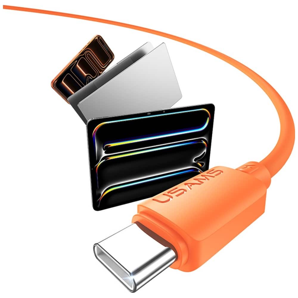 Καλώδιο USAMS U98 60W 3A Σιλικόνης Γρήγορης Φόρτισης USB-C σε USB-C μαύρο - Image 5