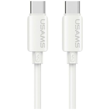 Καλώδιο USAMS U98 60W 3A Σιλικόνης Γρήγορης Φόρτισης USB-C σε USB-C λευκό