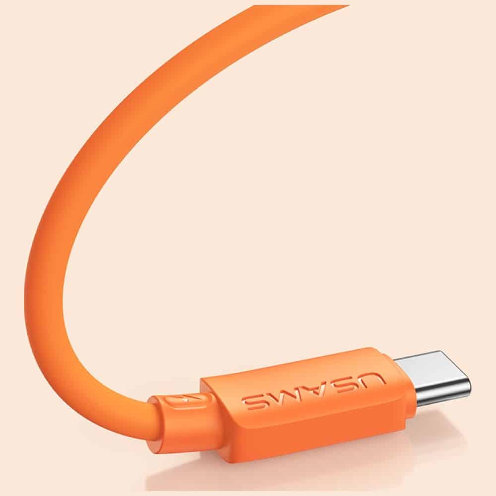 Καλώδιο USAMS U98 60W 3A Σιλικόνης Γρήγορης Φόρτισης USB-C σε USB-C πορτοκαλί - Image 16