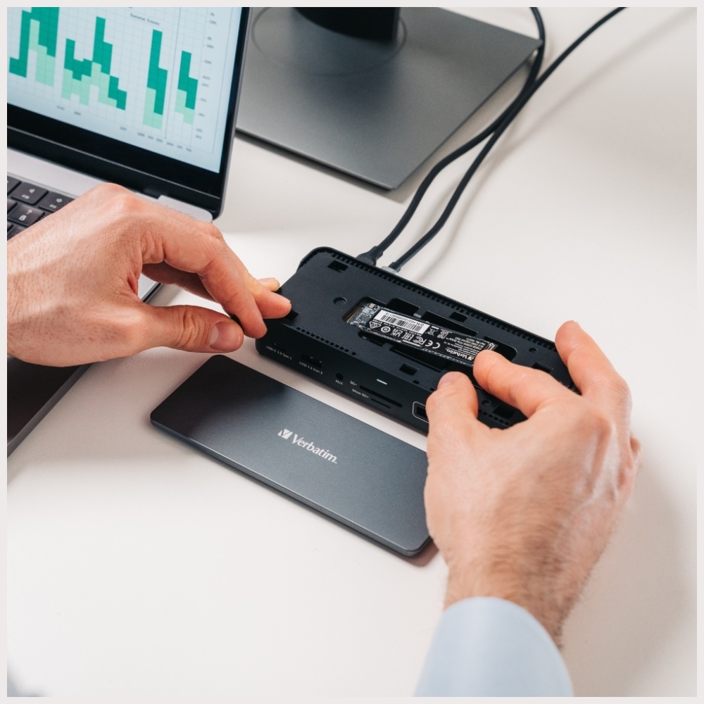 Προσαρμογέας Verbatim σταθμός σύνδεσης USB-C Pro 15 σε 1 2xHDMI/1xRJ45/4xUSB-A/3xUSB-C/1xSD/1xmicroSD/1xAudi - Image 9