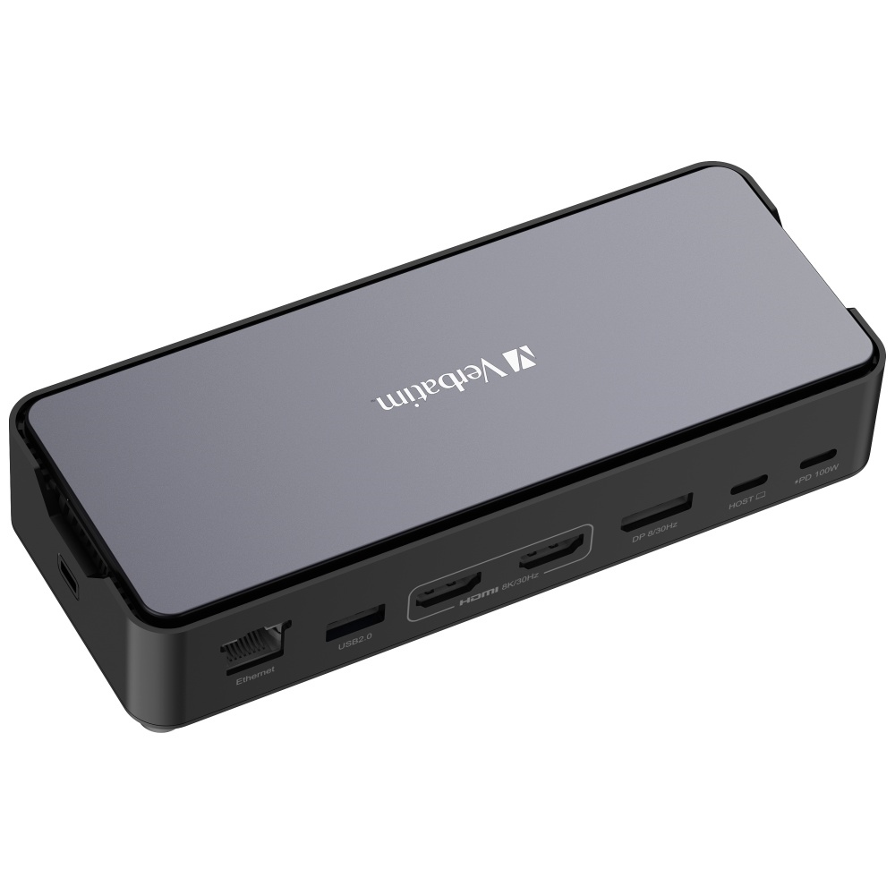 Προσαρμογέας Verbatim σταθμός σύνδεσης USB-C Pro 15 σε 1 2xHDMI/1xRJ45/4xUSB-A/3xUSB-C/1xSD/1xmicroSD/1xAudi - Image 2