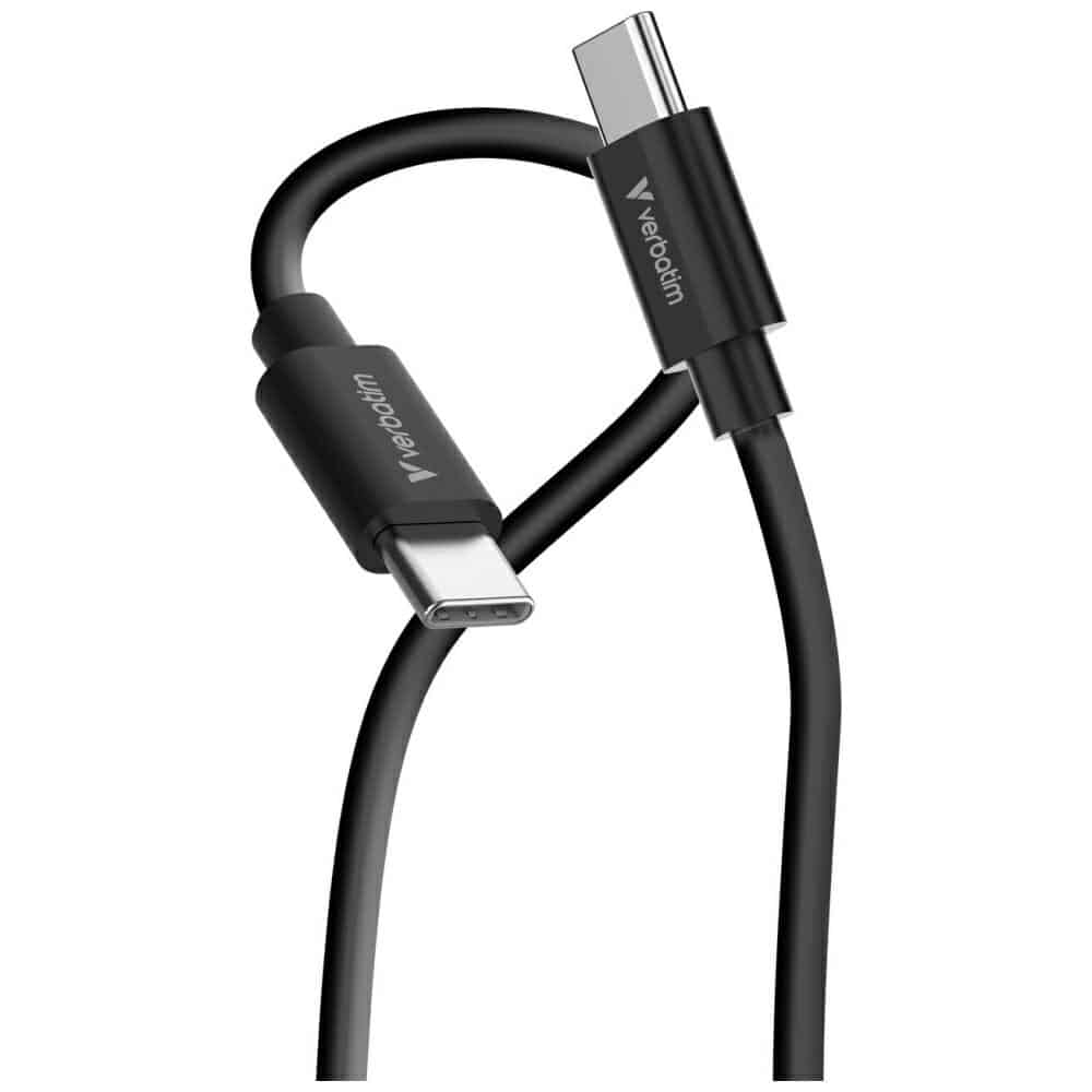 Καλώδιο συγχρονισμού και φόρτισης Verbatim USB-C σε C, απαραίτητα, 60W, μαύρο / λευκό, 2 τεμάχια, 32391 - Image 2