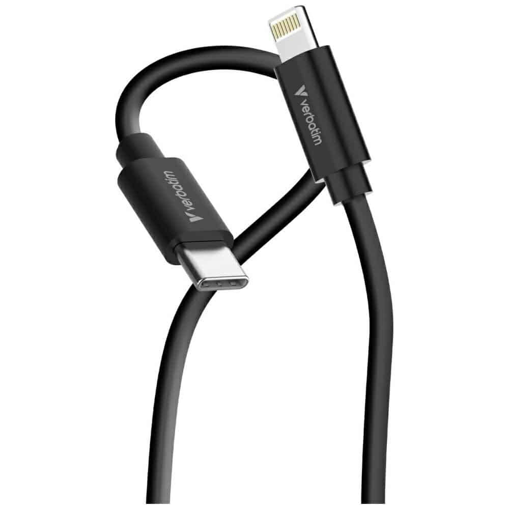 Καλώδιο συγχρονισμού και φόρτισης Verbatim USB-C σε Lightning essentials 27W μαύρο / λευκό 2 τεμ. 32392 - Image 2